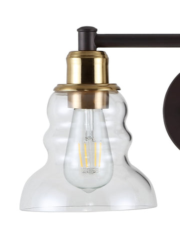 Manhattan Vintage Metal/Glass Industrial Rustic LED Vanity - JONATHAN Y